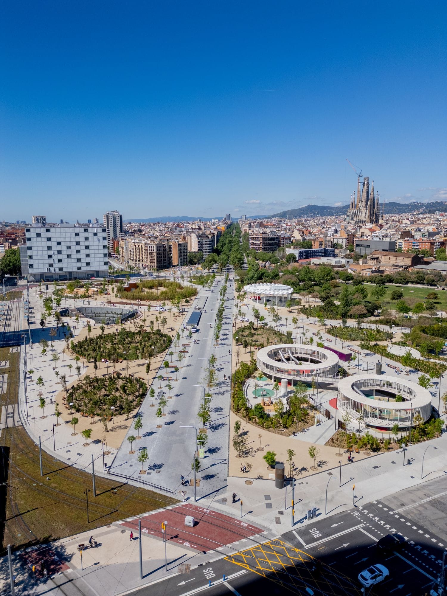 Aerial photo of Glòries Park